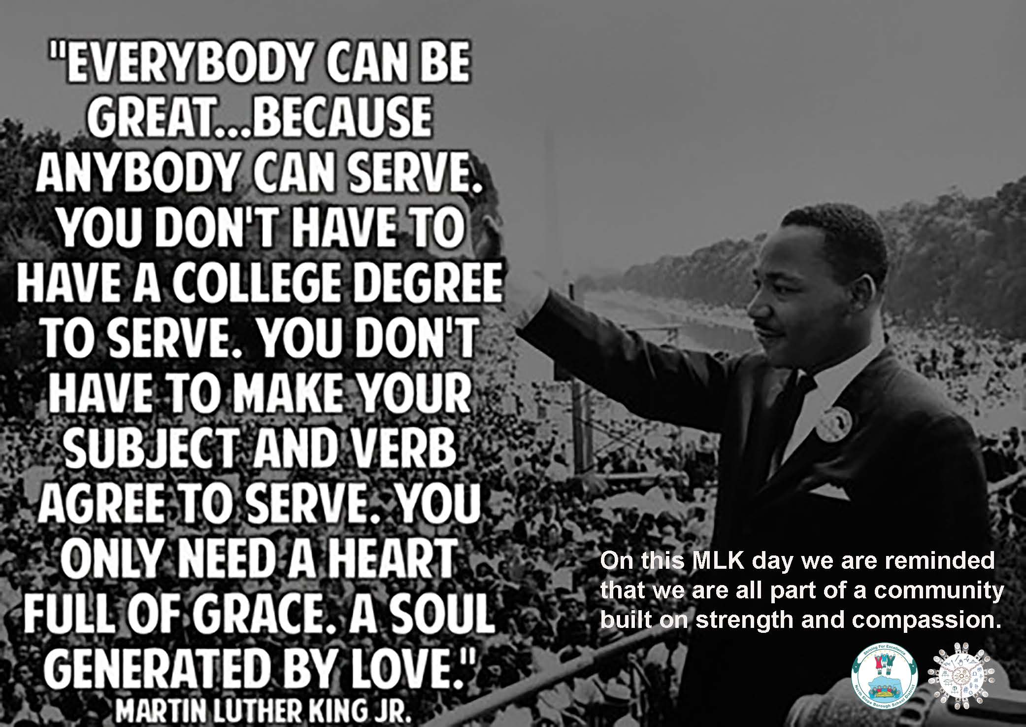 Poster about MLK Day